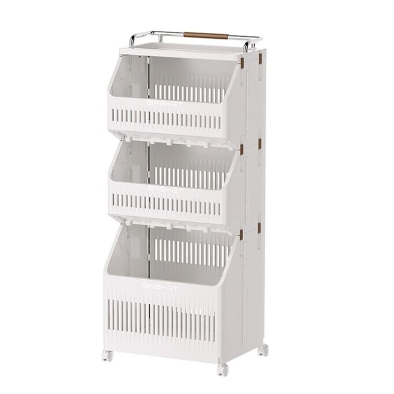 GENERICO - Carrito Organizador Cesta de Lacandevia con Ruedas 3 Niveles