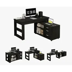 HOMER DESIGN - Escritorio Multifuncional Con Archivero Transformable 140cm