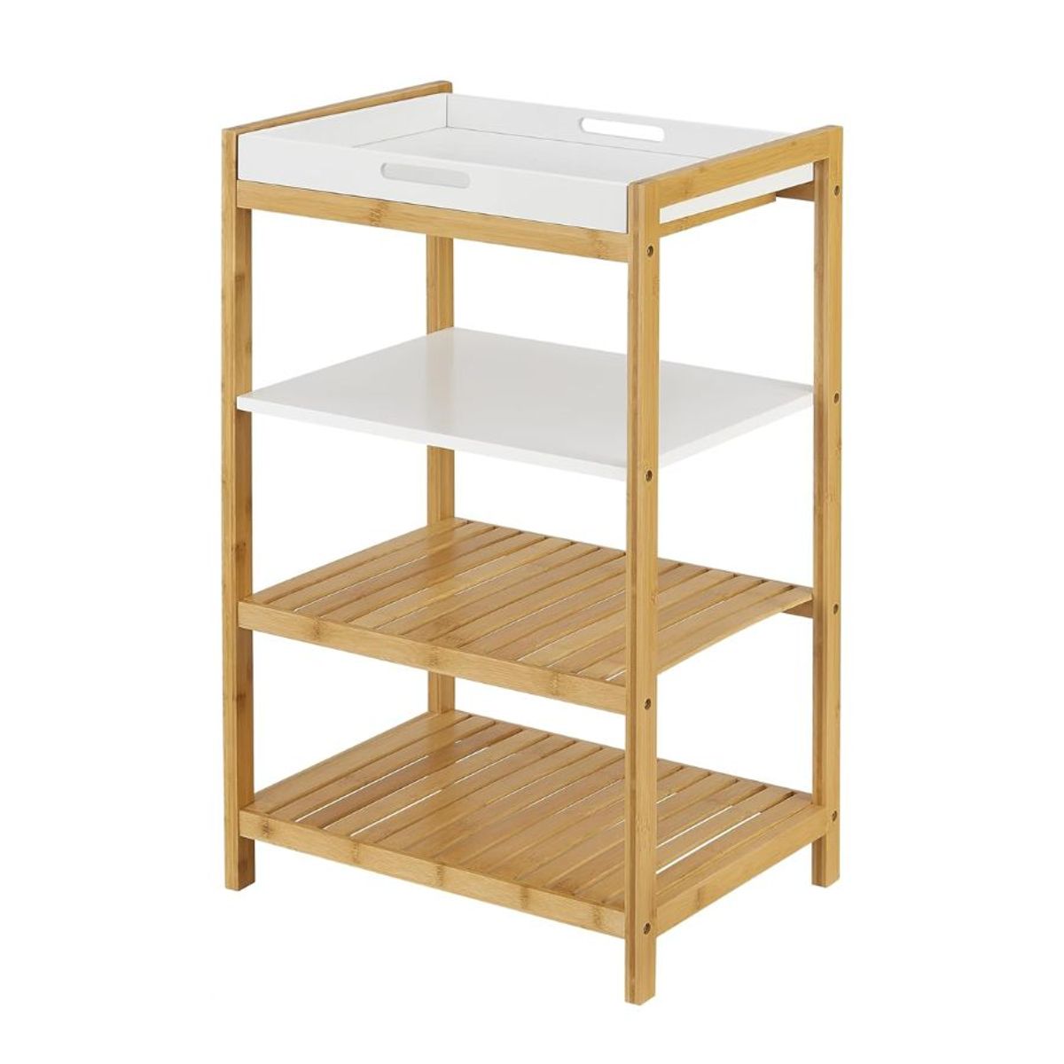 GENERICO - Estante De Almacenamiento 4 Niveles Bambú Bandeja Extraibe