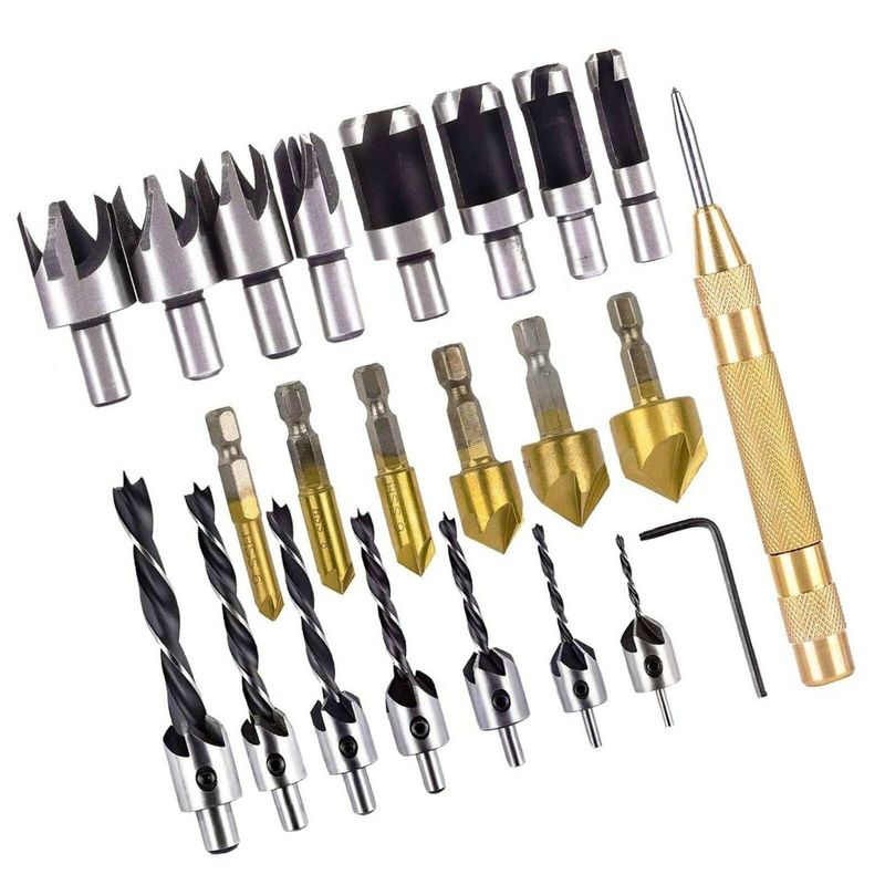 GENERICO - Set 23 Piezas Brocas De Taladro Para Carpintería Herramientas.