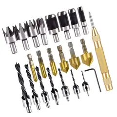 GENERICO - Set 23 Piezas Brocas De Taladro Para Carpintería Herramientas.