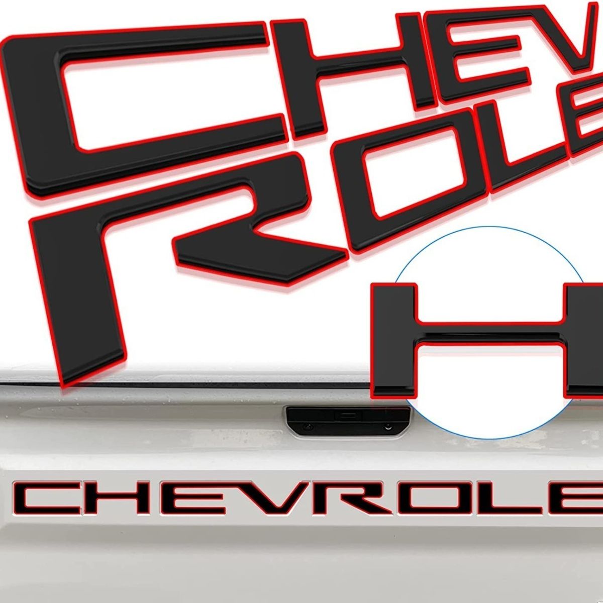 GENERICO - Insertos Portalón para Chevrolet Silverado 3d Adhesivo 2019-2021