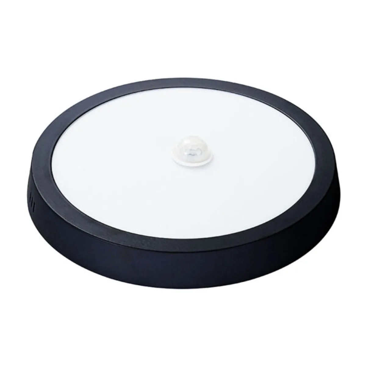 LEMU LUX - Panel Luz Neutra ECO Con Sensor Sobrepuesto Negro 12W