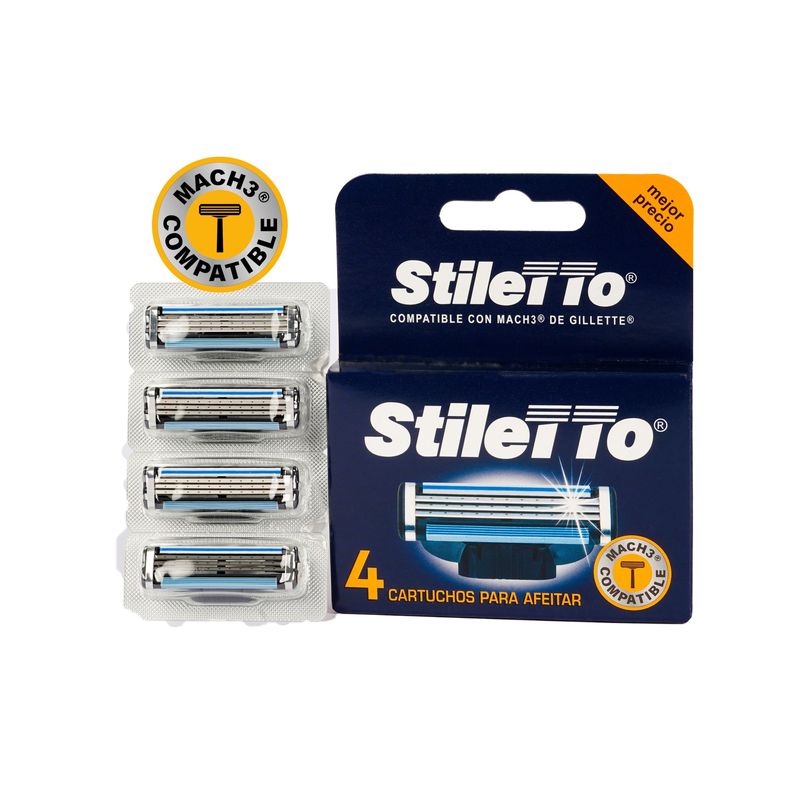 STILETTO - STILETTO® REPUESTO 3 HOJAS PARA MACH3®DE GILLETTE®- 4
