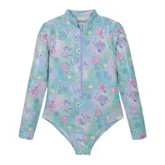 DISNEY - Traje de Baño Niña Entero UV50 MLarga Stitch - Verde