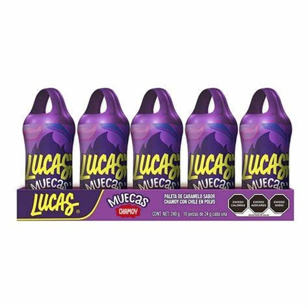 LUCAS MUECAS - Lucas Muecas Paleta Sabor Chamoy Paquete Con 10 Pz