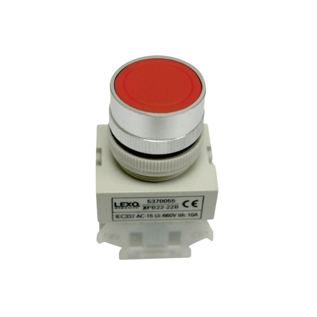 LEXO - Pulsador Plano Rojo 1NC 22MM