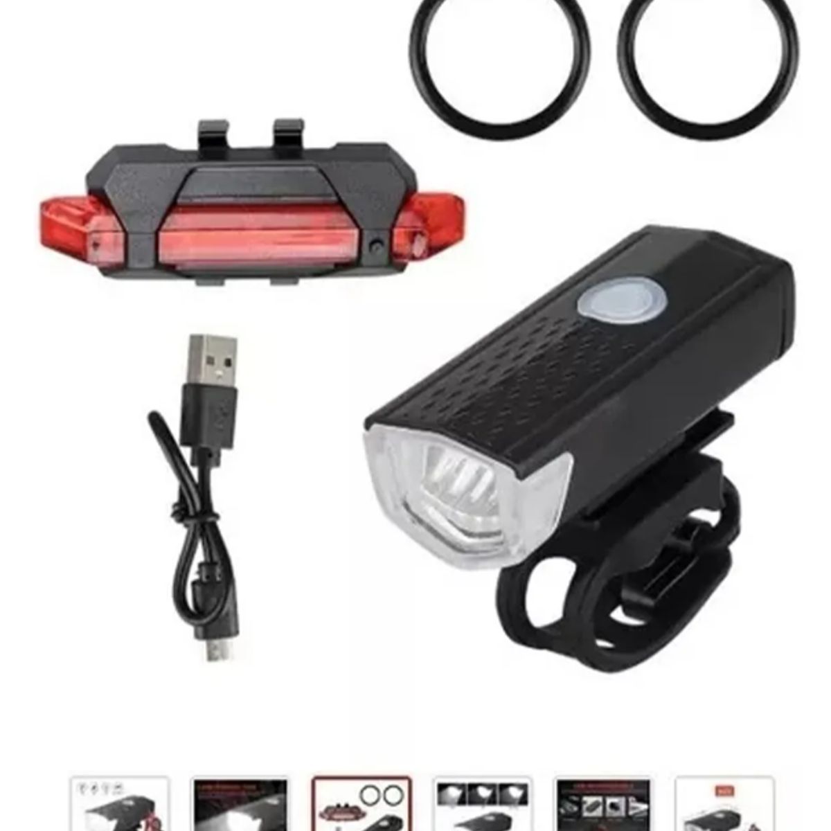 GENERICO - Set Luces Bicicleta Delantera Y Trasera Recargable Por Usb