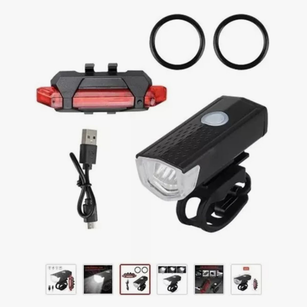 GENERICO - Set Luces Bicicleta Delantera Y Trasera Recargable Por Usb