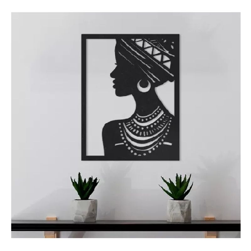 GENERICO - Cuadros decorativos de damas africanas pack de 3 unidades