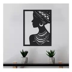 GENERICO - Cuadros decorativos de damas africanas pack de 3 unidades