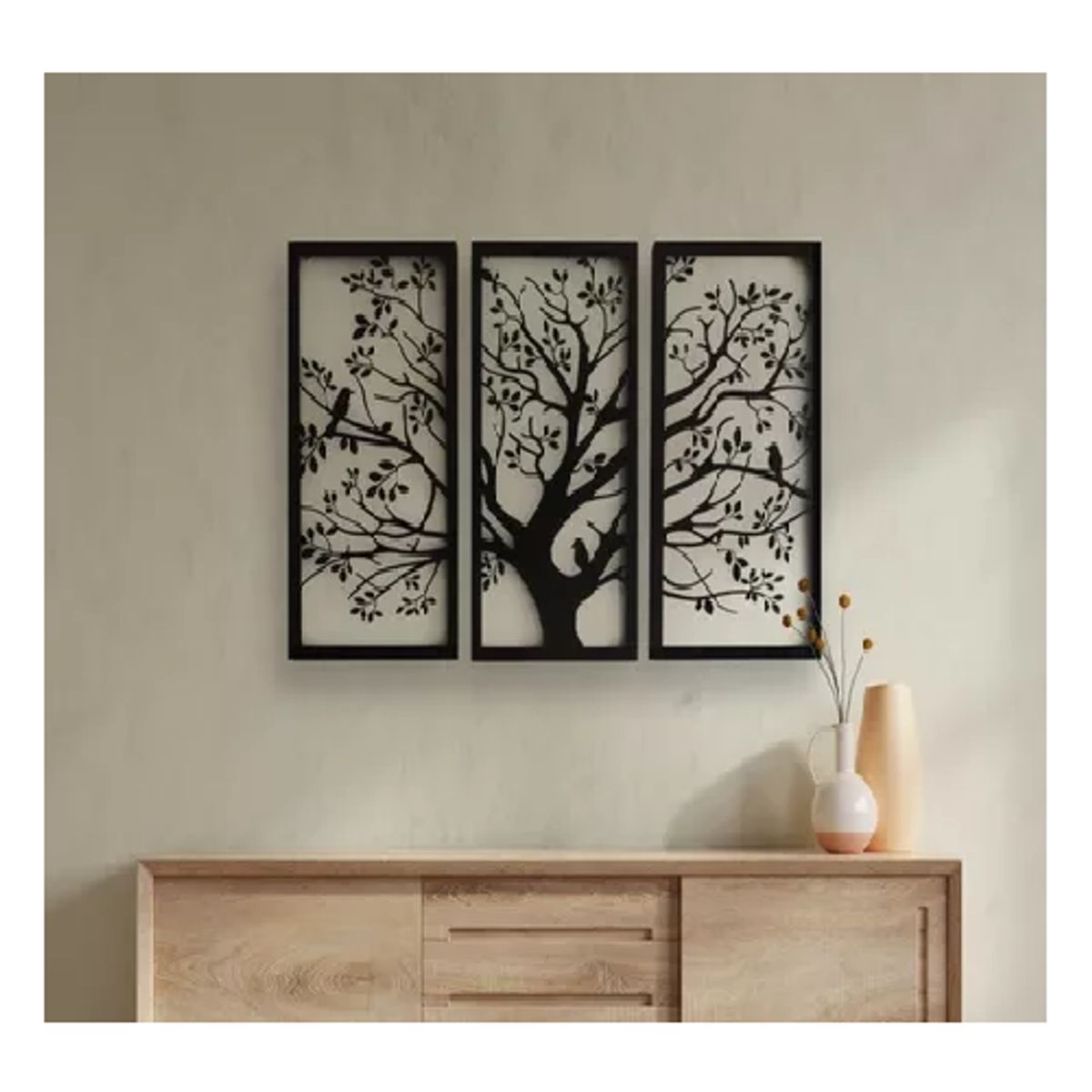 GENERICO - Cuadro decorativo tríptico de árbol de la vida