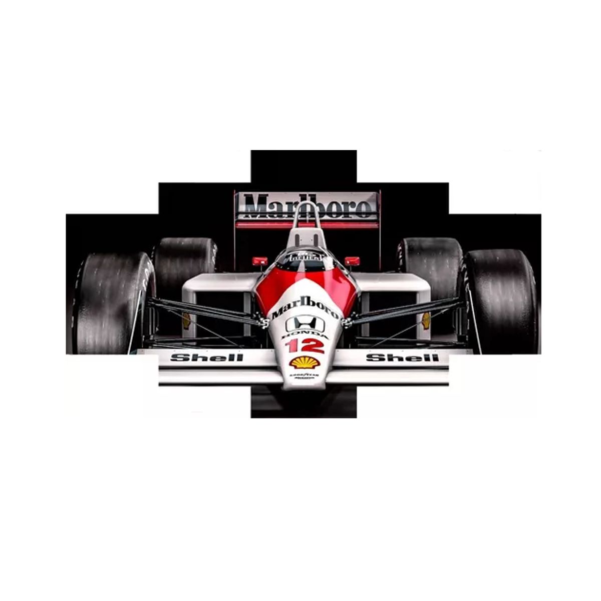 GENERICO - Cuadro Políptico de Ayrton Senna 150x80 Bastidor Madera