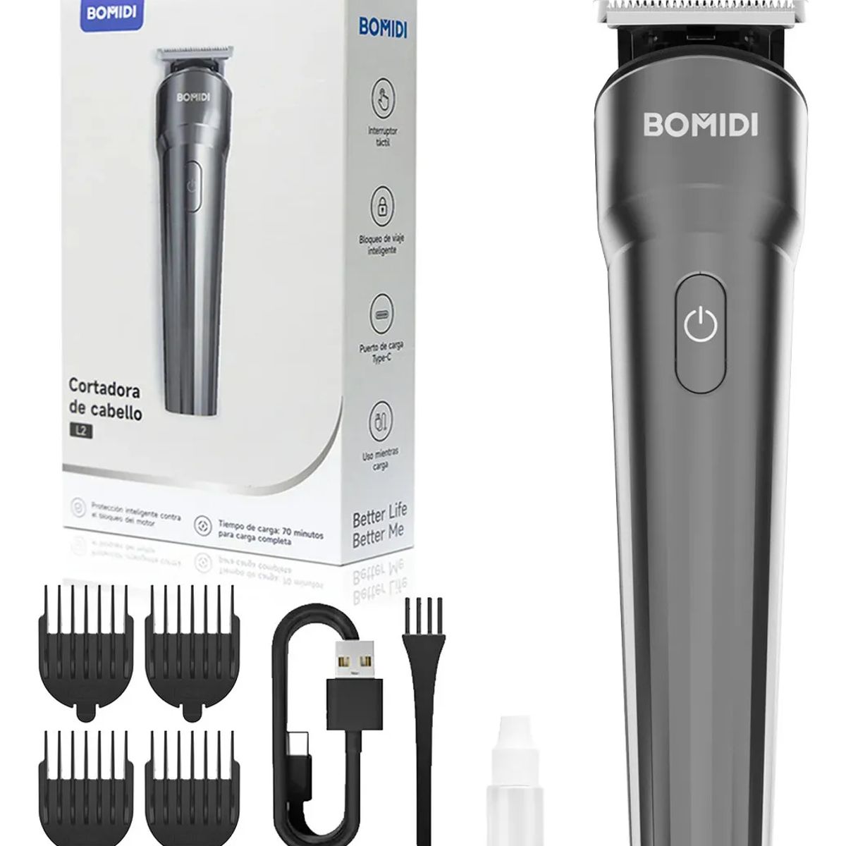 BOMIDI - Cortadora De Cabello 3 En 1 Bomidi L2 Máquina Afeitadora Eléctrica