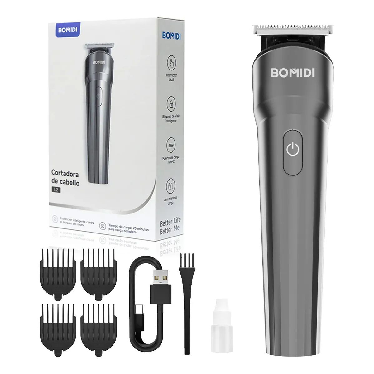 BOMIDI - Cortadora De Cabello 3 En 1 Bomidi L2 Máquina Afeitadora Eléctrica