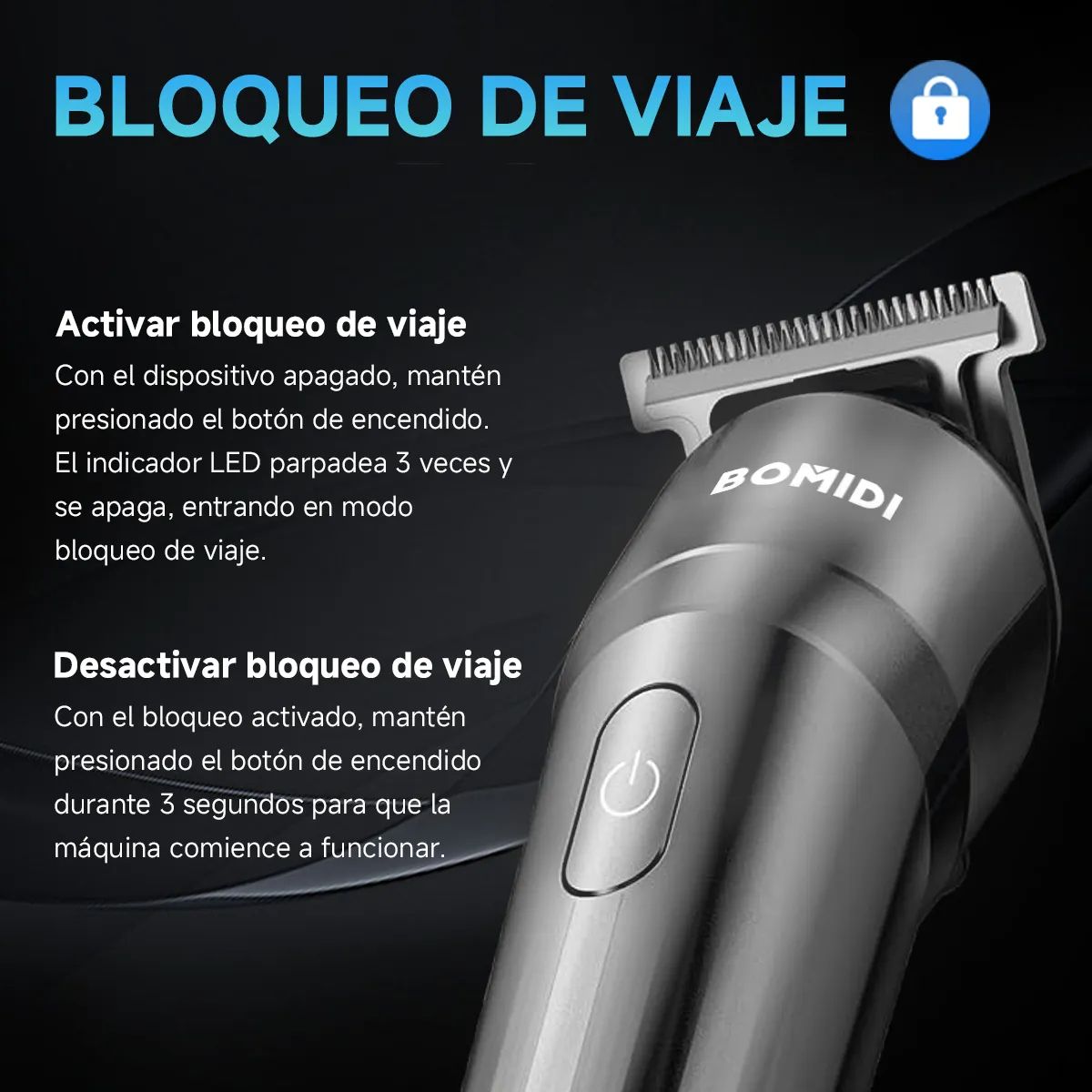 BOMIDI - Cortadora De Cabello 3 En 1 Bomidi L2 Máquina Afeitadora Eléctrica