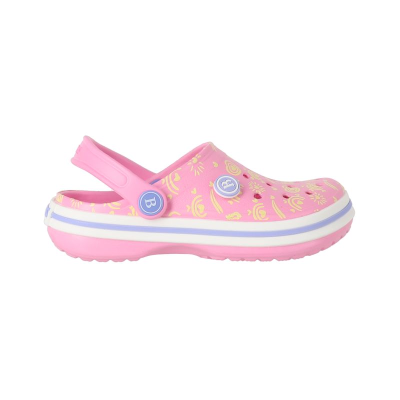 BAMERS - Zueco Niñas Brilla en la Oscuridad Rosado Print Bamers
