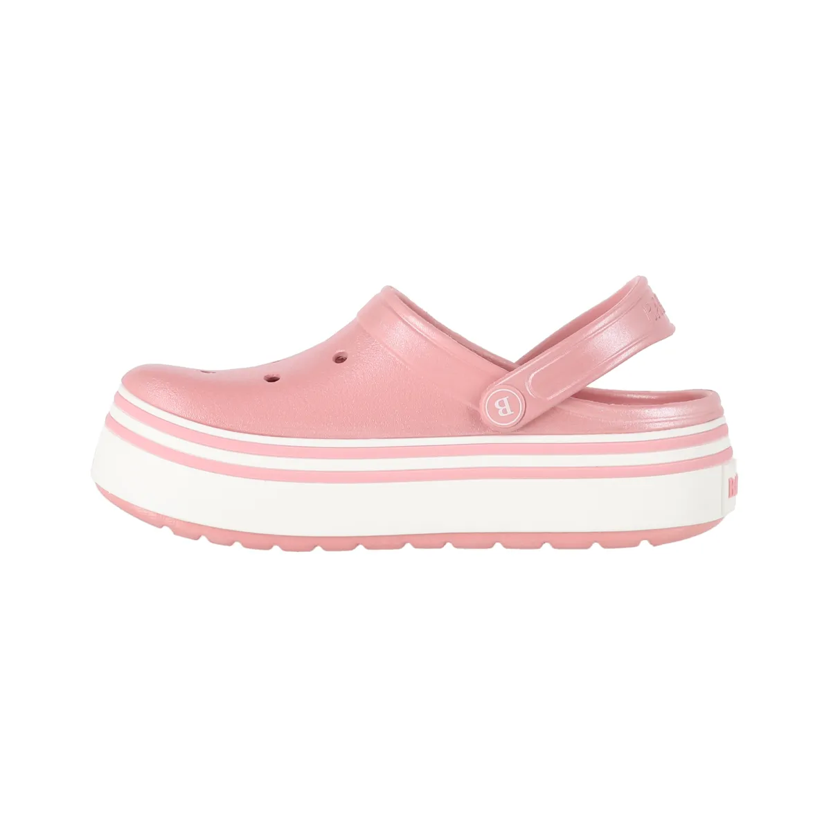 BAMERS - Zuecos Plataforma Niñas Bamers Airline Rosado Metálico