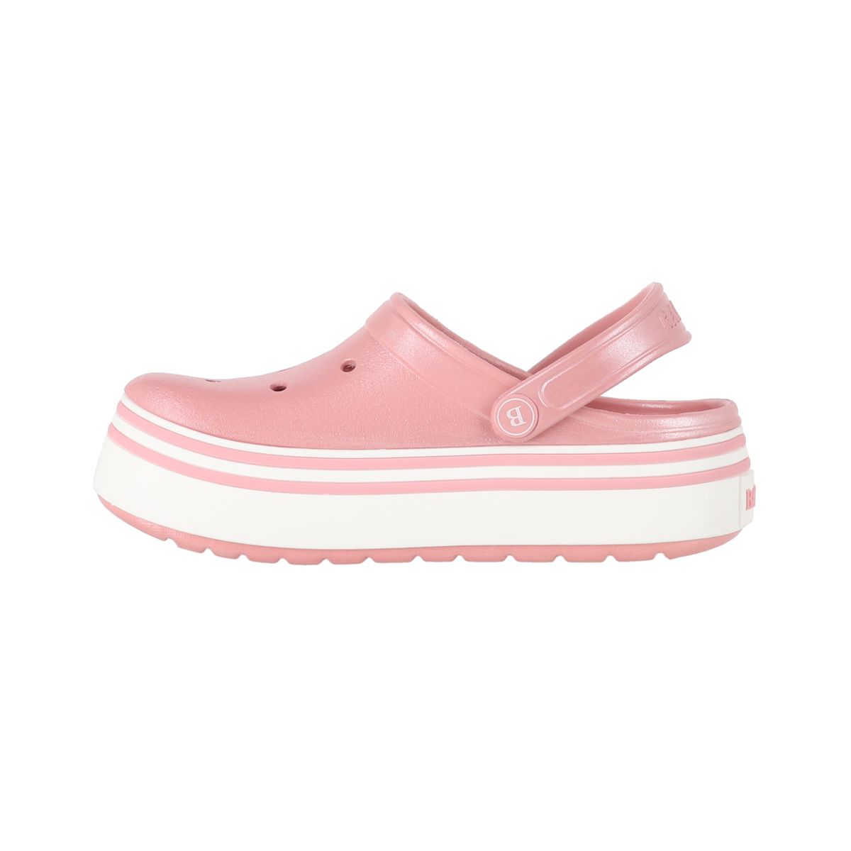 BAMERS - Zuecos Plataforma Niñas Bamers Airline Rosado Metálico