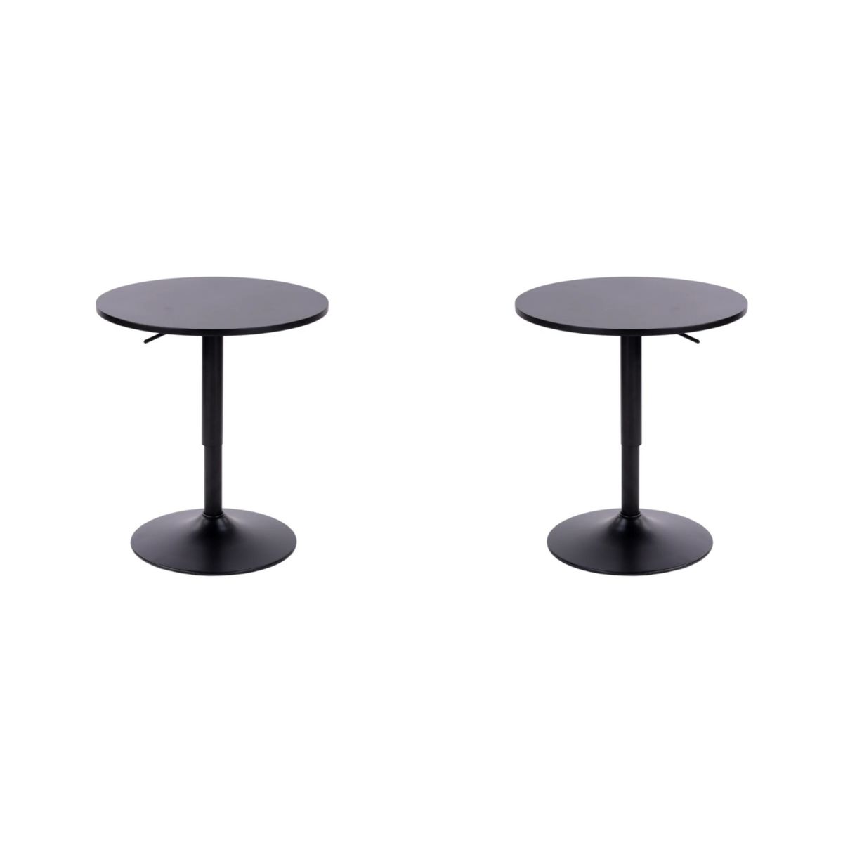 ARTIHOGAR - Pack 2 Mesas Bar Altura Regulable 60cm  Color Negro/Negro