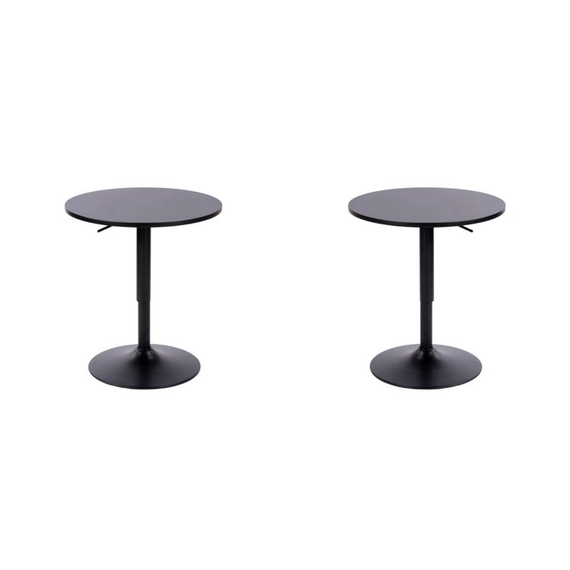 ARTIHOGAR - Pack 2 Mesas Bar Altura Regulable 60cm  Color Negro/Negro