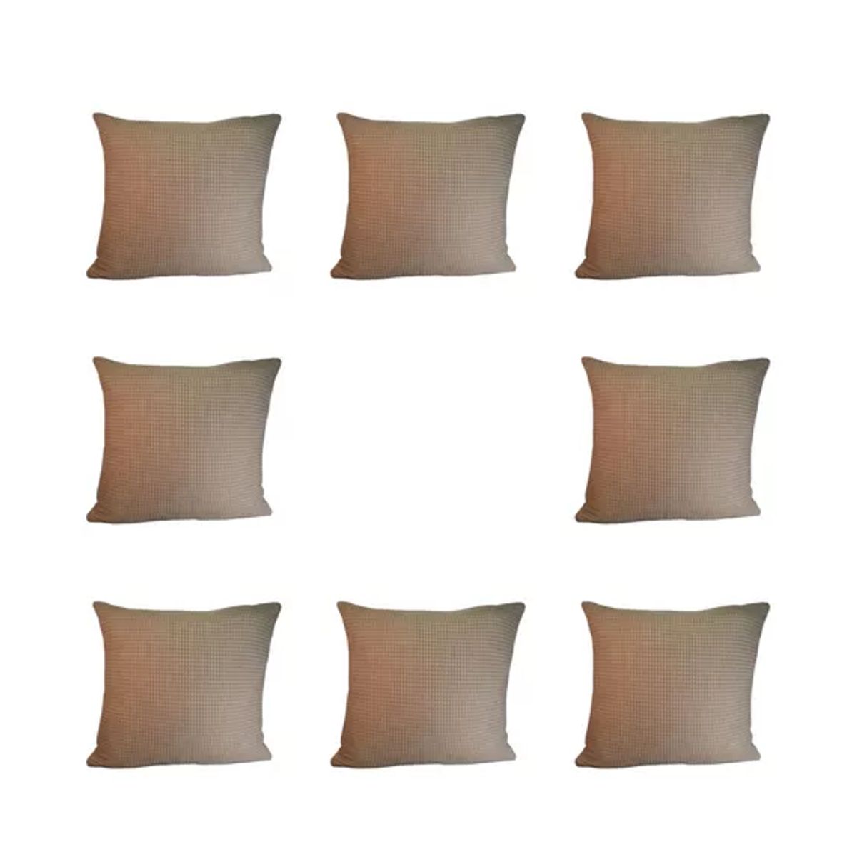 GENERICO - Pack de 8 Cojines Decorativos Cuadrille 45x45 cm Marrón Claro