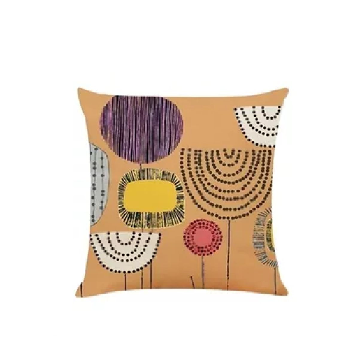 GENERICO - Set de 4 Fundas Cojín Lino Algodón Cuadrado 45 cm Beige