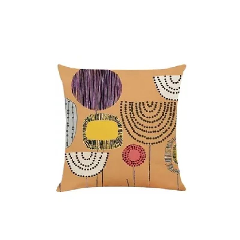 GENERICO - Set de 4 Fundas Cojín Lino Algodón Cuadrado 45 cm Beige