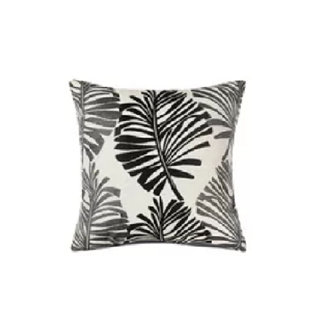 GENERICO - Pack de 6 Fundas de Cojín Lino Hoja Decoración 43x43 cm Negro