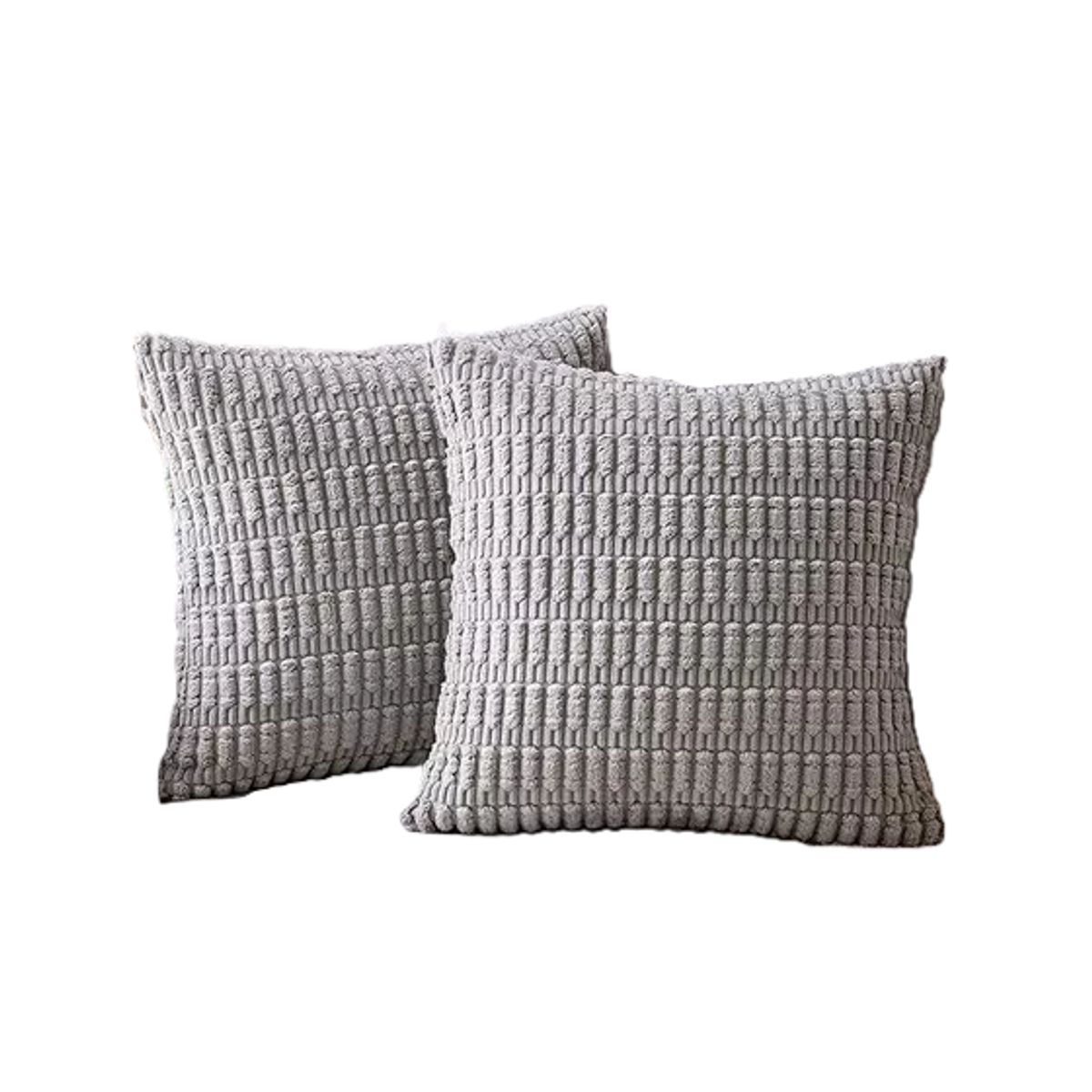 GENERICO - Pack 2 Fundas Cojín 45x45 cm con Diseño Suave para Sillón y Cama Gris