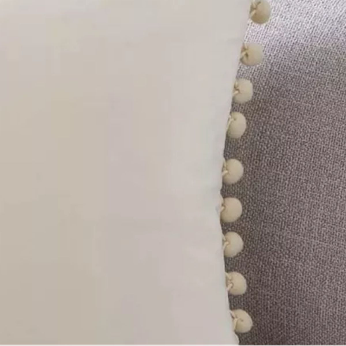 GENERICO - Pack de 2 Fundas de Cojines Terciopelo con Pompones 45x45 cm Crema