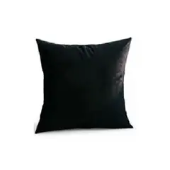 GENERICO - Funda para Cojín Velvet Terciopelo Liso en Variedad de Colores - Negro
