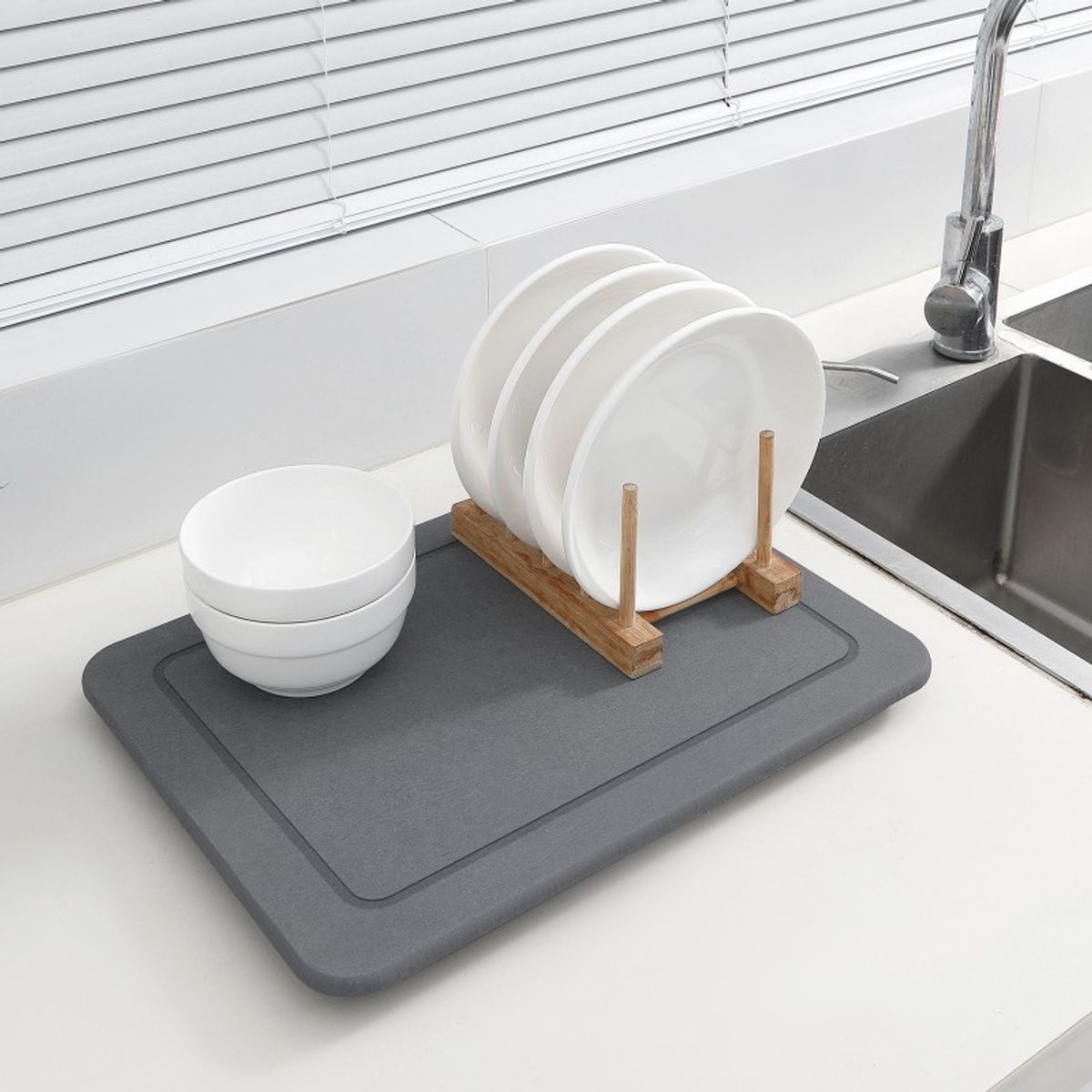 GENERICO - Mat Escurridor Seca Platos Secado Rápido Diatomita