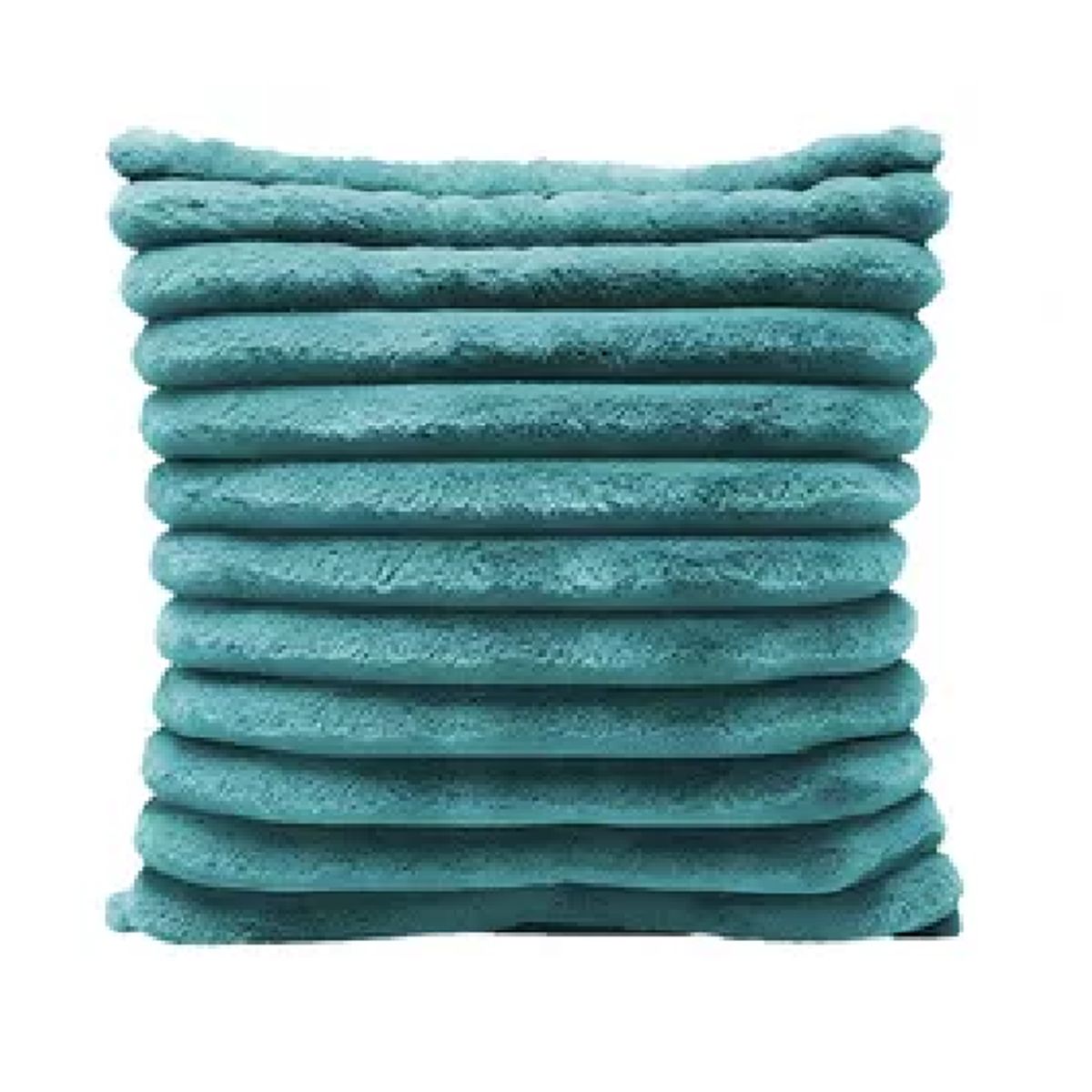 GENERICO - Pack 2 fundas cojín super suave líneas decoración 43x43 cm turquesa