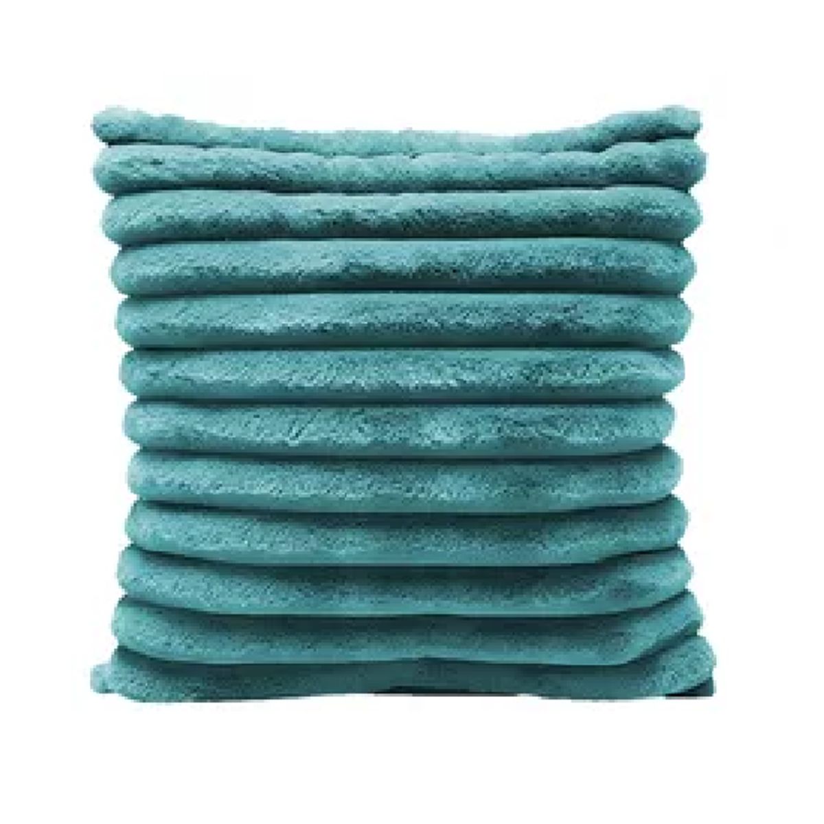 GENERICO - Pack 2 fundas cojín super suave líneas decoración 43x43 cm turquesa