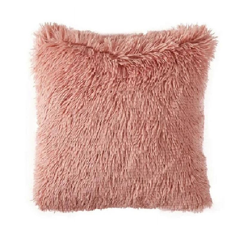 GENERICO - Pack 2 funda peluda decorativa color rosa