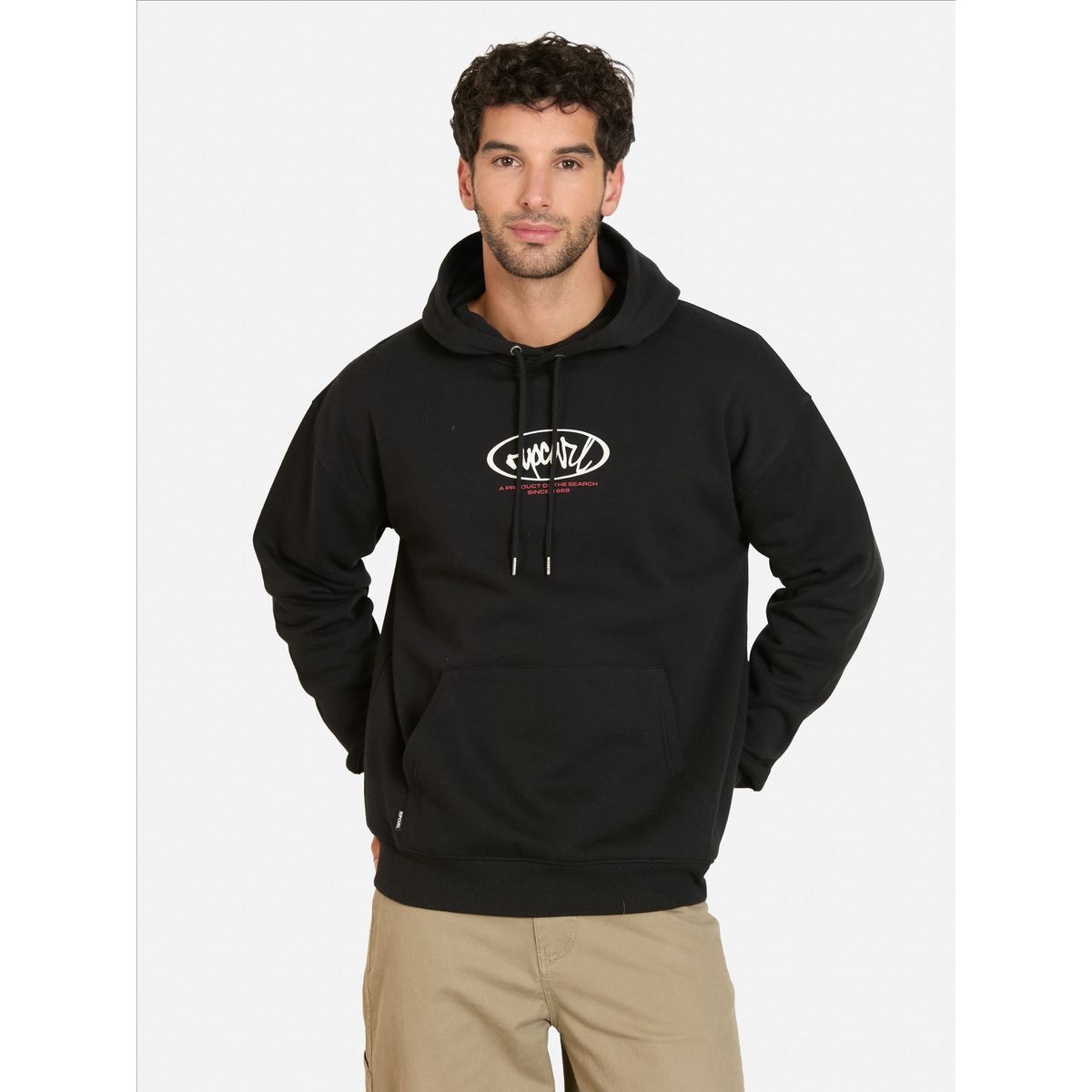 RIP CURL - Poleron Canguro Breaker Negro Hombre Rip Curl - Negro