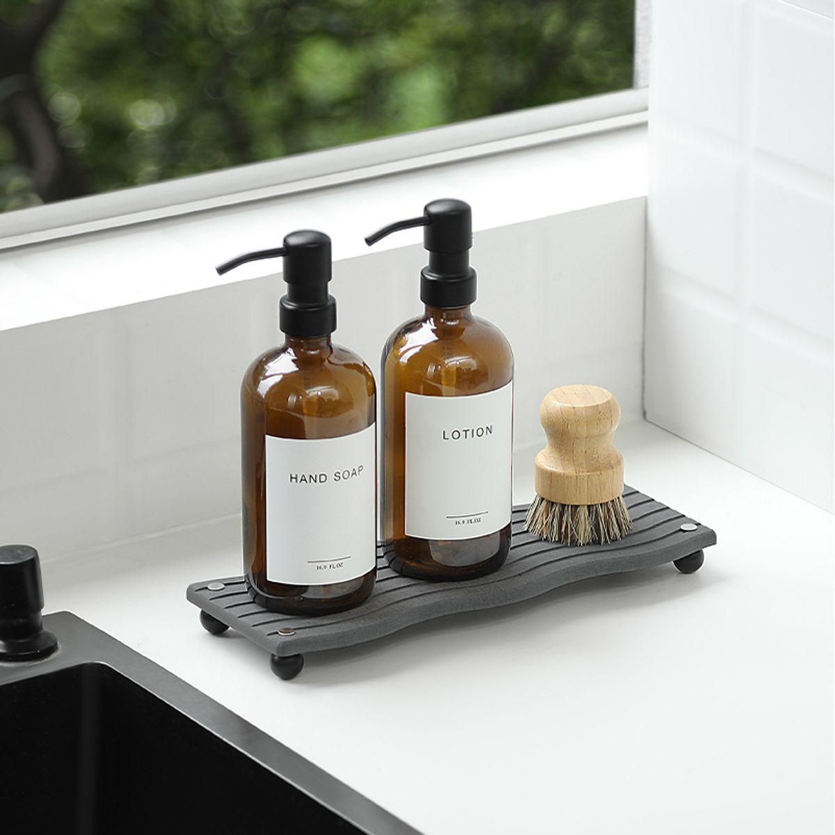 GENERICO - Organizador Baño Cocina Secado Rápido Ondulado Para Jabón Y Esponjas