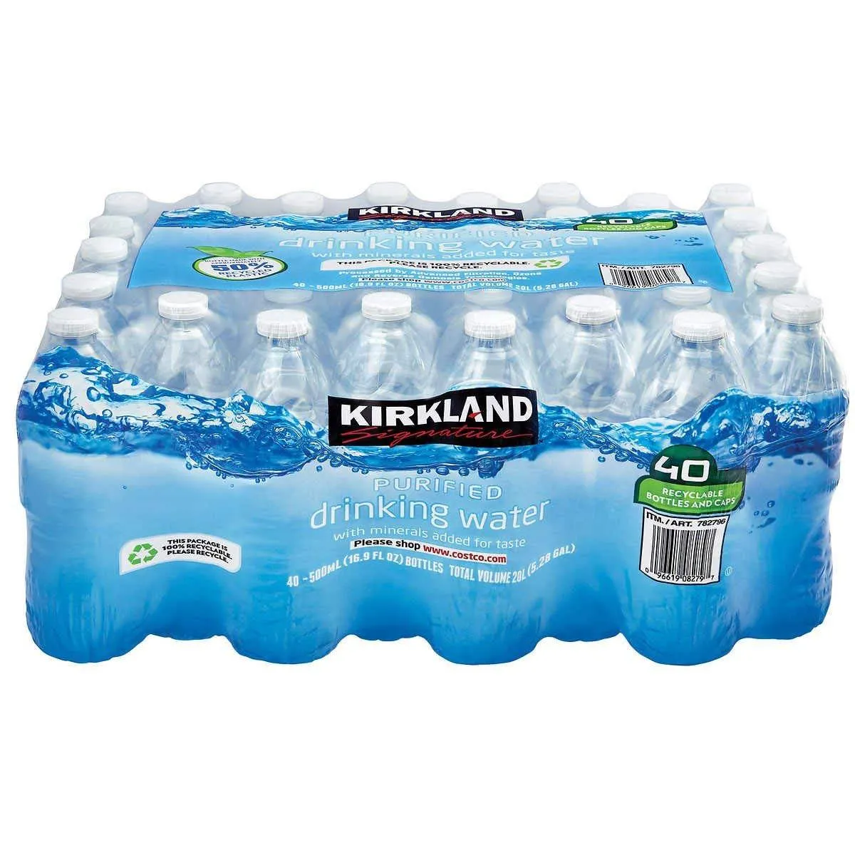 KIRKLAND - Agua Purificada Sin Gas Kirkland Pack 40 X 500 Ml