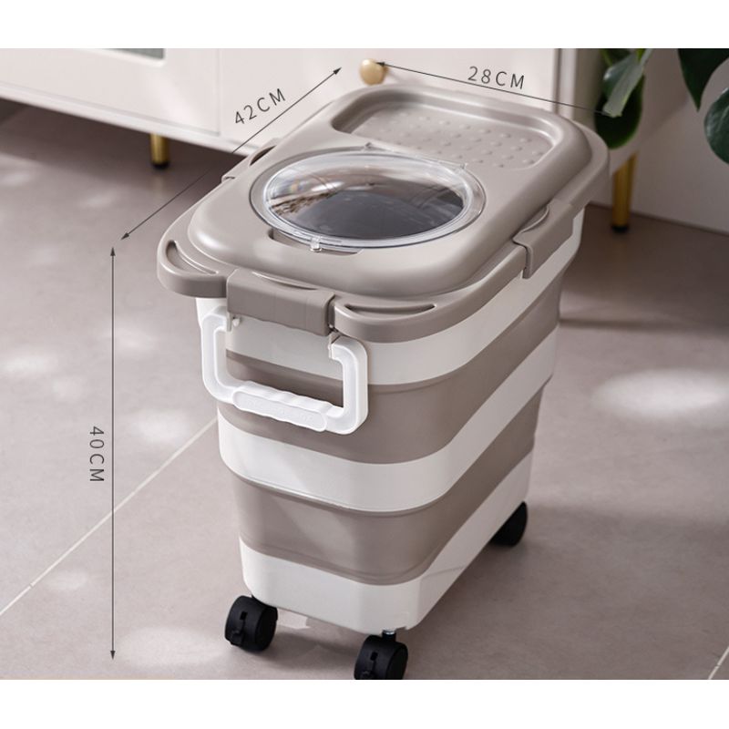 GENERICO - Contenedor Alimento Mascotas Plegable 22kg Perros Gatos