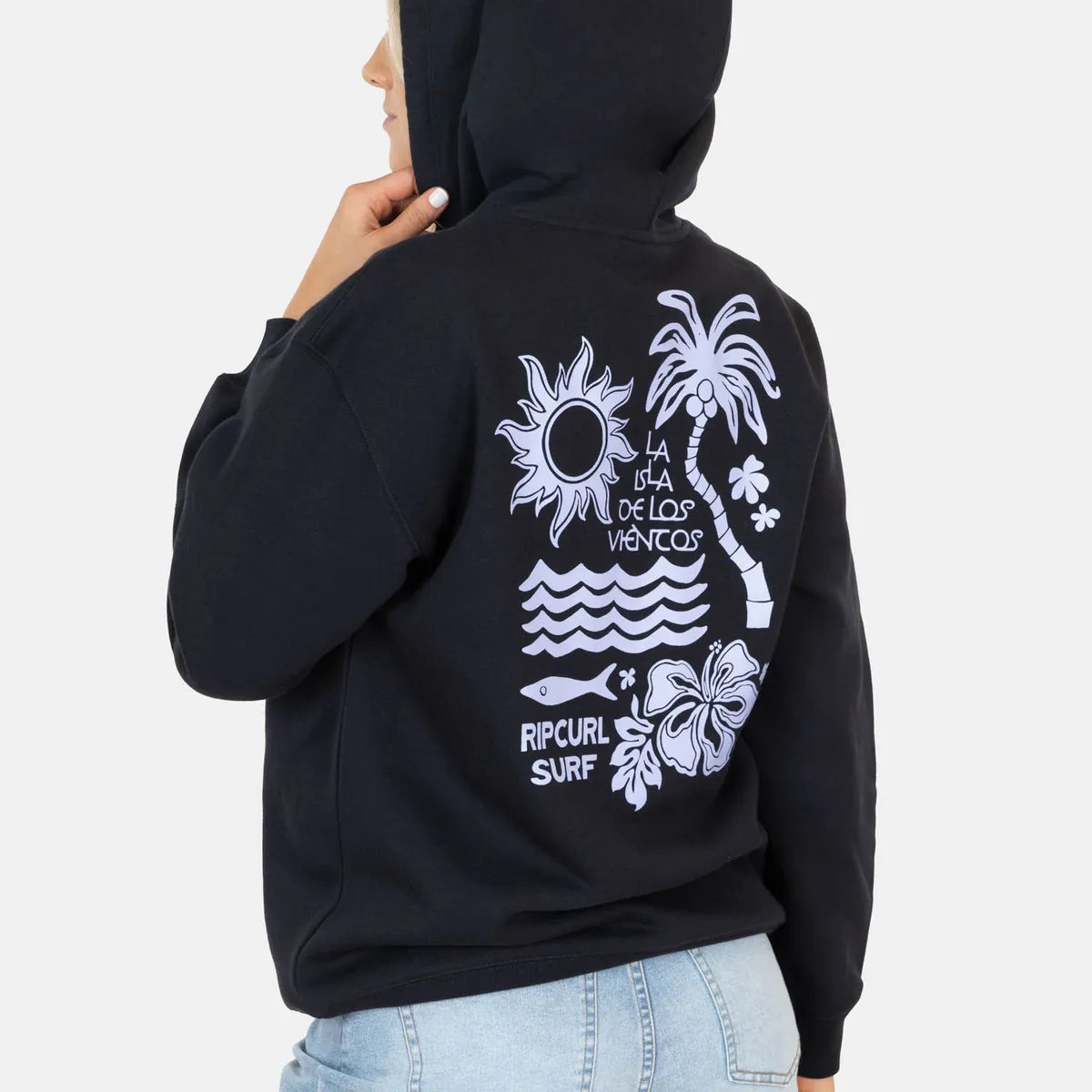 RIP CURL - Poleron Canguro Swellpass Negro Mujer Rip Curl - Negro