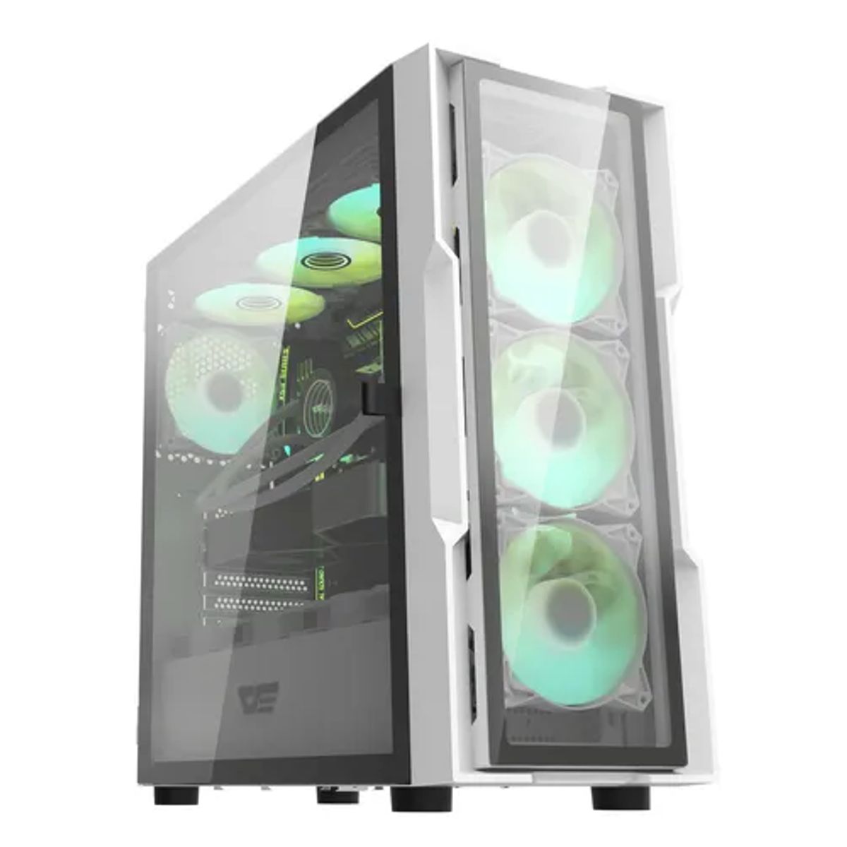 GENERICO - Gabinete gamer darkflash dk431 e-atx 7 fans color blanco