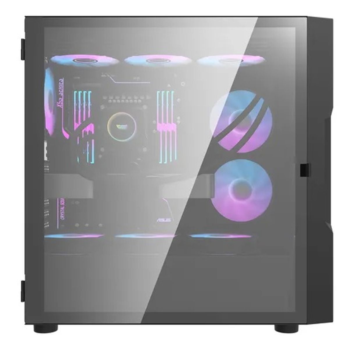 GENERICO - Gabinete gamer darkflash dk431 e-atx 7 fans color negro