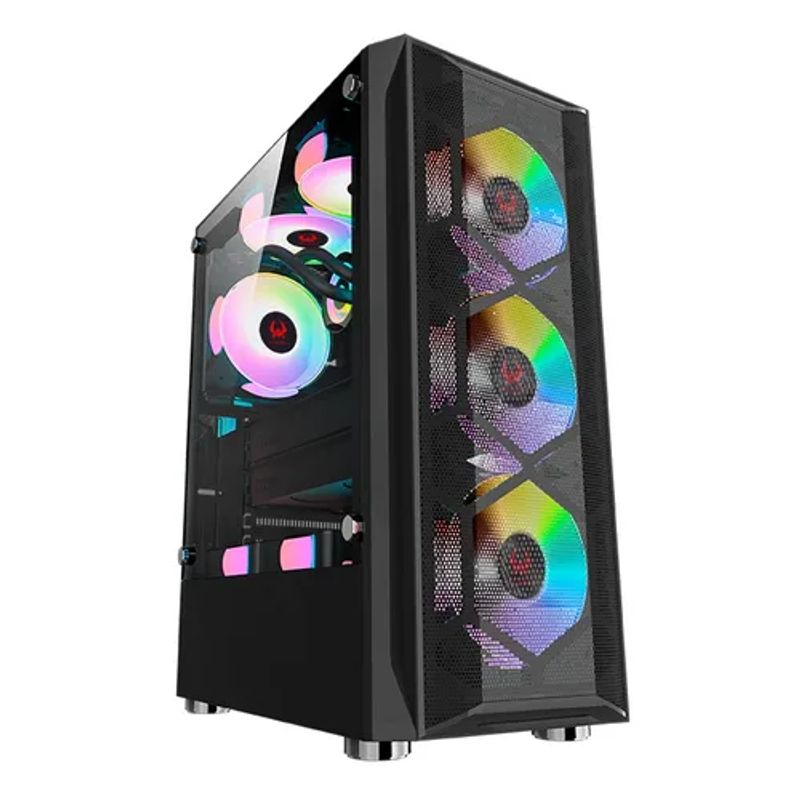GENERICO - Gabinete kronos ice drilling atx vidrio 4 coolers rgb col