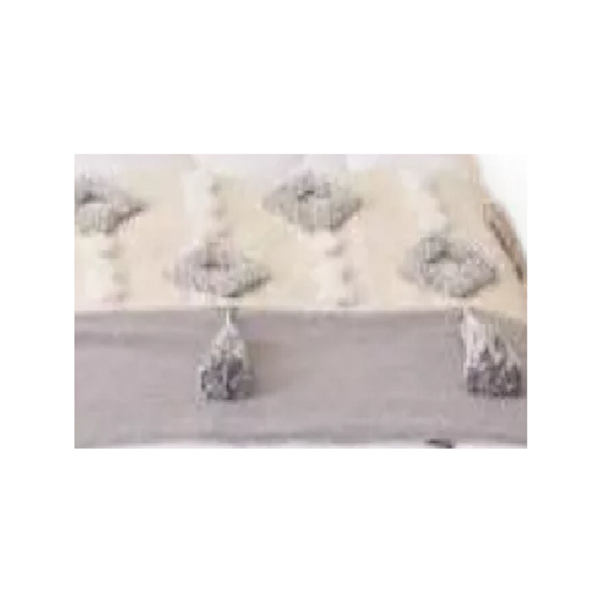 GENERICO - Piecera cama boho bordada cama king y 2 plazas diseño 3 color blanco