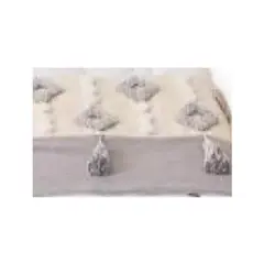 GENERICO - Piecera cama boho bordada cama king y 2 plazas diseño 3 color blanco