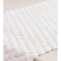 GENERICO - Piecera plush peludita 2 plazas o king 70x190 cm color blanco
