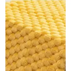GENERICO - Piecera 70x190 cm+2 fundas 45x45 cm plush peludita king color amarillo