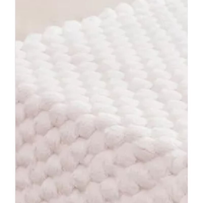GENERICO - Piecera 70x190 cm + 2 fundas 45x45 cm plush peludita king color blanco