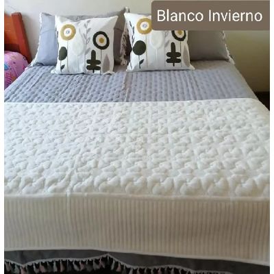Imagen 2 del producto Piecera polar tela reversible 95x210 cm color blanco invierno